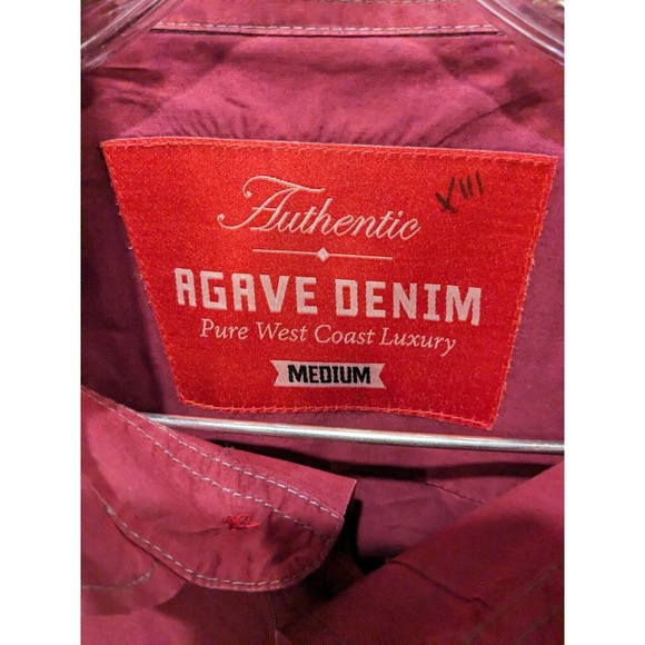 Agave Denim Traditional Button Up Shirt Mens Medium FITS Large Long Sleeve - Picture 2 of 3